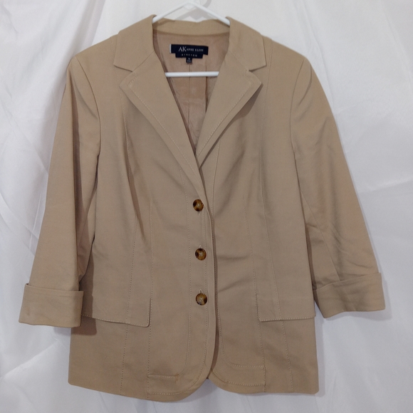 Anne Klein Jackets & Blazers - Anne Klein Women's Tan Blazer 14 Stretch Cotton Business Career 3 Button